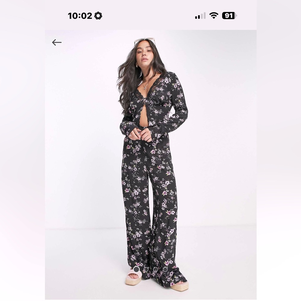 Floral Black Jumpsuit NWT…ASOS Sz 10